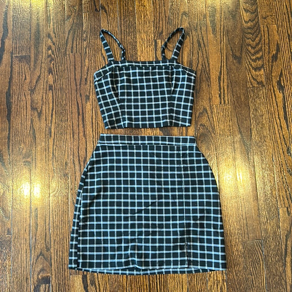 Hollister two Piece checkered skirt and top set